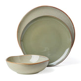 Organic Shades Green 12-Piece Dinnerware Set