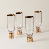 Tuscany Classics Gold Frost Flutes, Set Of 4