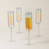 Tuscany Classics Iridescent Flutes, Set Of 4