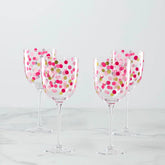 It's Raining Confetti Wine Glasses, Set of 4