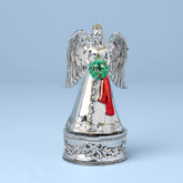 Vintage Christmas Musical Angel Silverplate Figurine, Silent Night