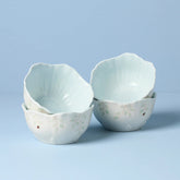 Butterfly Meadow Floral Set Of 4 Dessert Bowls - Blue