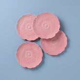 Butterfly Meadow Floral Set Of 4 Accent Plates - Pink