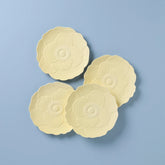 Butterfly Meadow Floral Set Of 4 Accent Plates - Yellow