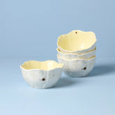 Butterfly Meadow Floral Set Of 4 Dessert Bowls - Yellow