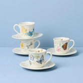 Butterfly Meadow Espresso Cup & Saucer, Set Of 4