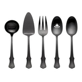 James Street Black Satin 5-Piece Hostess Set