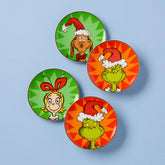 Merry Grinchmas Tidbit Plates, Set4 Asst