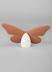 Butterfly Figurine, Golden Luster & Coral