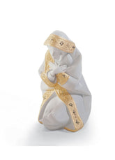 Mary Nativity Figurine, Golden Luster