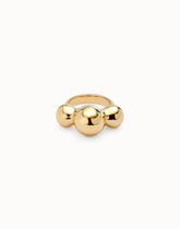 Ring With Three Central Beads - Gold