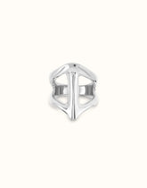 Sterling Silver Plated Metal Alloy Ring With Stingray Structure