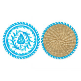 Sicily Teal Decorative Double-Sided Paper Coasters