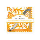 Sicily Orange Cocktail Napkins & Mini Laguiole Cheese Knife Gift Set