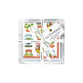 Vintage Olive Allover Cocktail Napkins (Pack of 20) & Acrylic Holder Gift Set