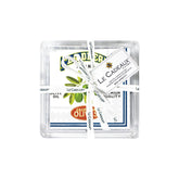Vintage Olive Italy & California Cocktail Napkins (Pack of 20) & Acrylic Holder Gift Set