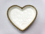 Love Is In The Air Mini Heart Dish, White Gold