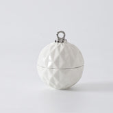 For The Holidays Small Ornament Bowl White/Silver
