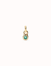 Charm With Green Crystal - Gold