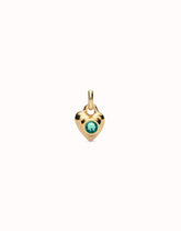 Charm With Green Crystal - Gold