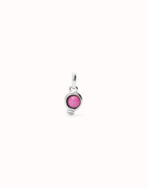 Charm With Pink Stone - Silver