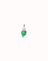 Charm With Green Stone - Silver
