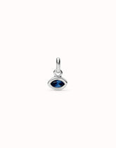 Charm With Blue Crystal - Silver