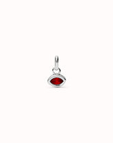 Charm With Red Crystal - Silver