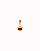 Charm With Red Glass - Gold