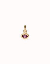 Charm With Pink Crystal - Gold