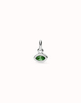 Charm With Green Crystal - Silver