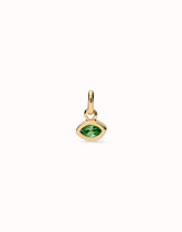 Charm With Green Crystal - Gold