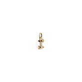 Small I Initial Charm - Gold