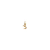 Small S Initial Charm - Gold