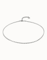 Chain With Fine Oval Links And Clasp - Silver