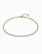 Chain With Continuous Beads, Carabiner Clasp And Extension - Gold