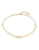 Choker Necklace And White Zircon - Gold
