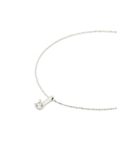 Chain And Central White Zircon - Silver