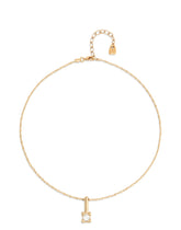 Chain And Central White Zircon - Gold