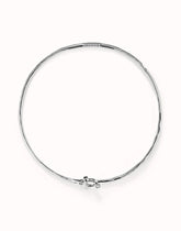 Choker Necklace With Front Closure With White Topaz - Silver