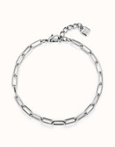 Short Oval Link Chain Necklace - Silver