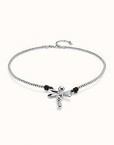 Short Pendant Necklace With Dragonfly - Silver