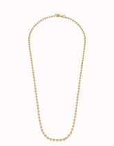 Long Beaded Chain Charm Necklace - Gold