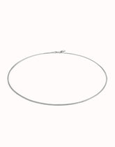 Flat Chain Charm Necklace - Silver