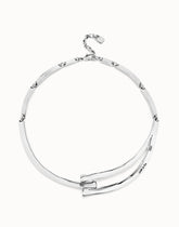 Sculpted Choker Necklace - Silver