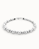 Beaded Short Necklace - Silver