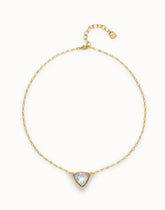 18K Gold Plated Necklace With Triangle And Multicoloured Crystal Links