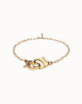 Necklace With Big Interlocked Carabiner Detail - Gold