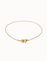 Necklace With Interlocked Carabiner Detail - Gold