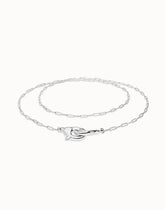 Long Necklace With Interlocked Carabiner Detail - Silver